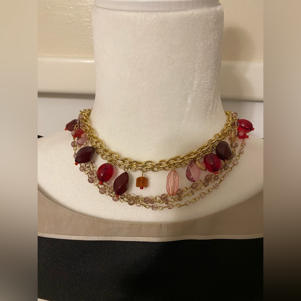 #RedAndGold #Necklace
